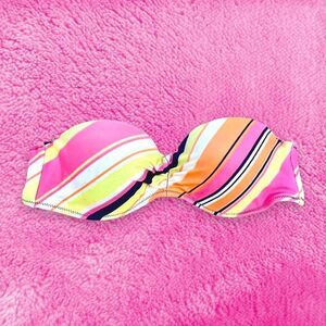 GAP Neon Striped Pink Bandeau Bikini